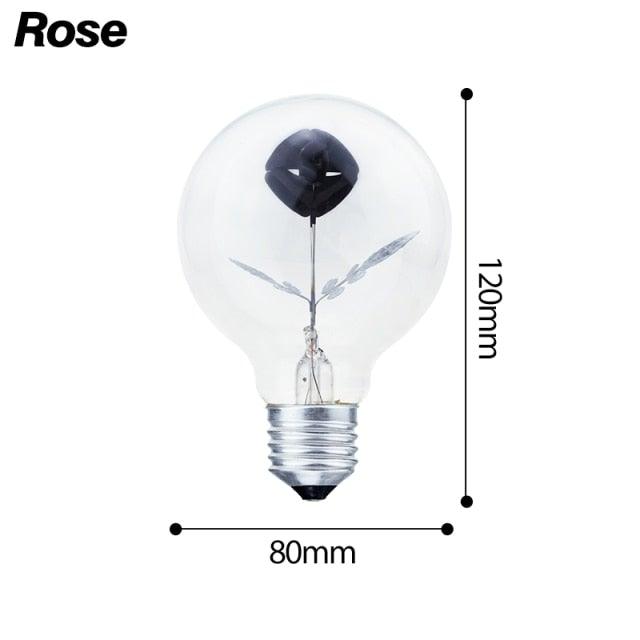 Edison Bulb Indoor Night Light Rose Flower Holiday Christmas Wedding Decor Bulbs High Brightness Daylight White Antique LED Filament Bulbs For Home Decor Party