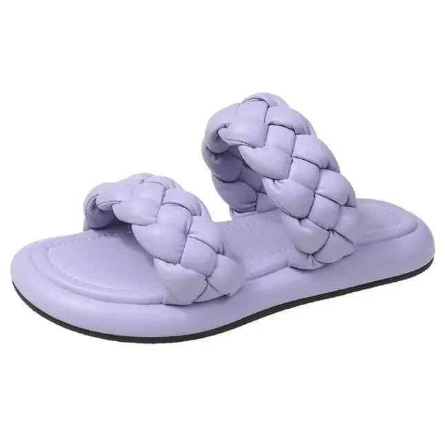 Elegant Solid Sandals Comfortable Women Summer Collection - Narrow Band Platform Cute Sandals Slippers Outfit indoor outdoor