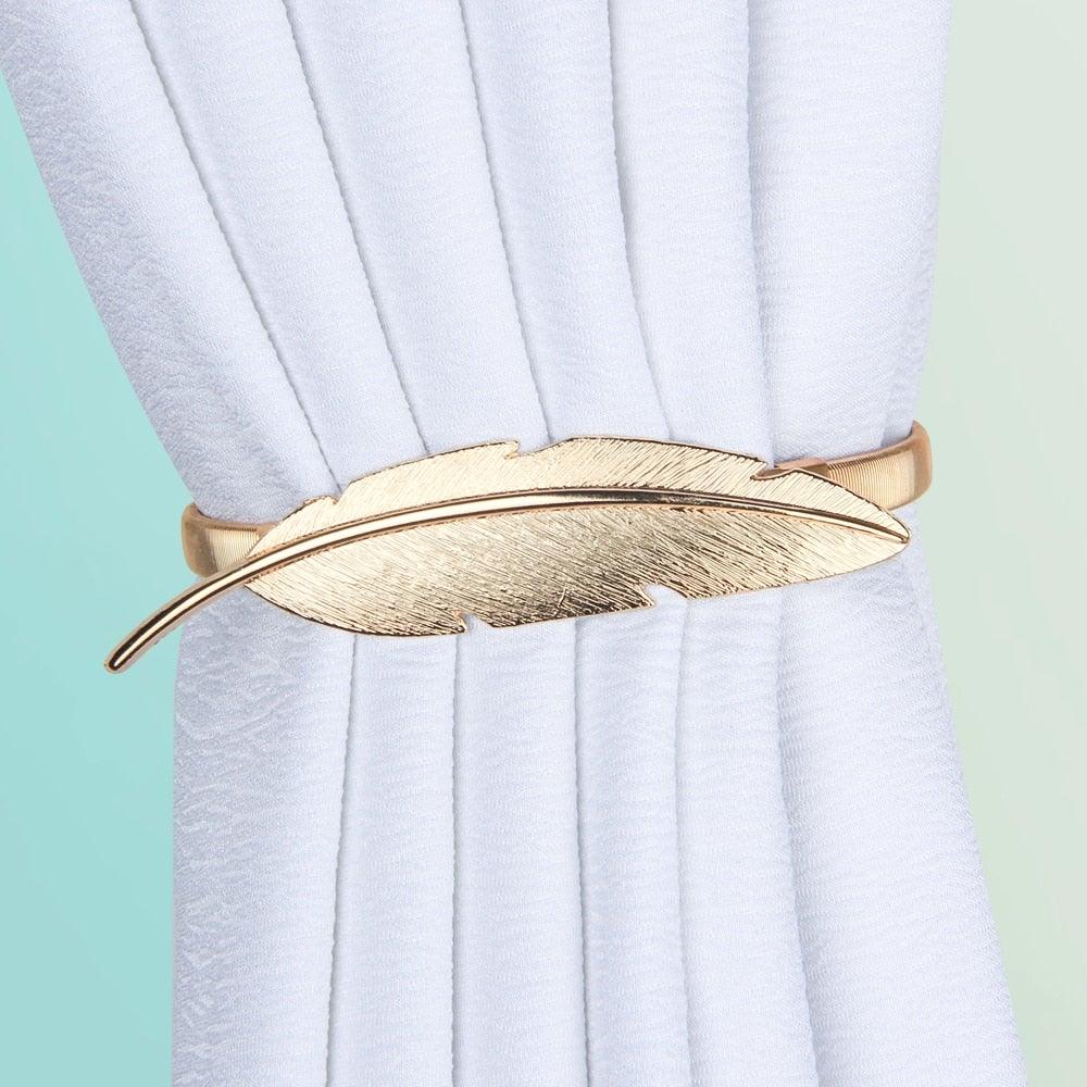Elk Feather Elastically Stretchable Curtain Clip Decor Curtains Holders Tieback Buckle For Home Decoration Accessories Modern Simple Style Curtain Tie Backs Stretchy Wire Rope Curtain Straps For Home Decor