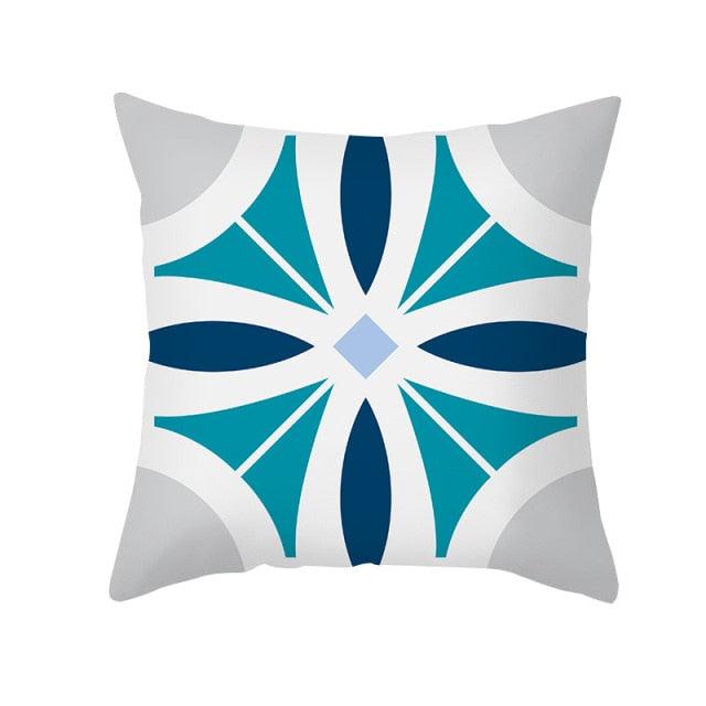 Ethnic Floral Patterns Sofa Cushion Cases Nordic Geometric Simple Blue Modern Decorative Throw Pillow Case Cushion Case For Room Bedroom Pillows Case Bohemian Decor Home Pillows 45x45CM