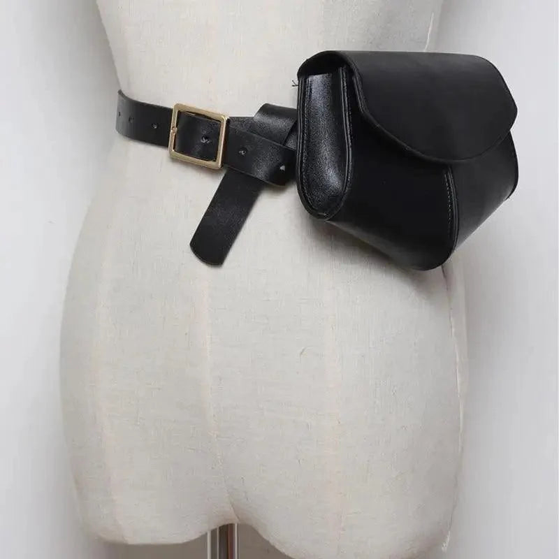Fashionable Design Mini Adjustable Belt Waist Fanny Bag Ladies Cute Bag Women's Style Leather Pouch