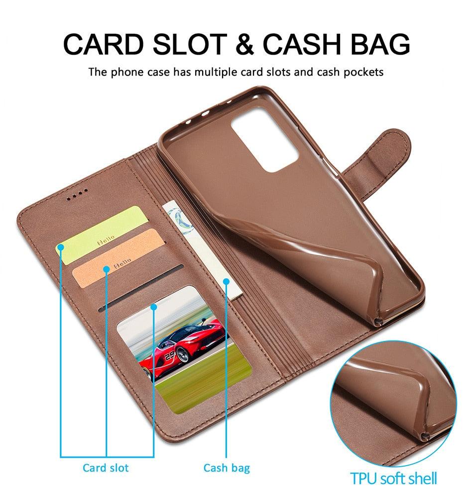 Genuine Premium Leather Detachable Magnetic Flip Cover with Card Holders Horizontal Case For Redmi Note 11 Pro 5G Case On Redmi Note 11 11S 10S 10 10C 9S 9 9T 8T 8 7 Case For Xiaomi Redmi Note11 Pro 5G Case