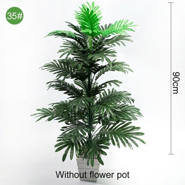 Green Artificial Palm Leaves Plastic Tropical Tree Fake Indoor Outdoor Garden Home Outdoor Decorations