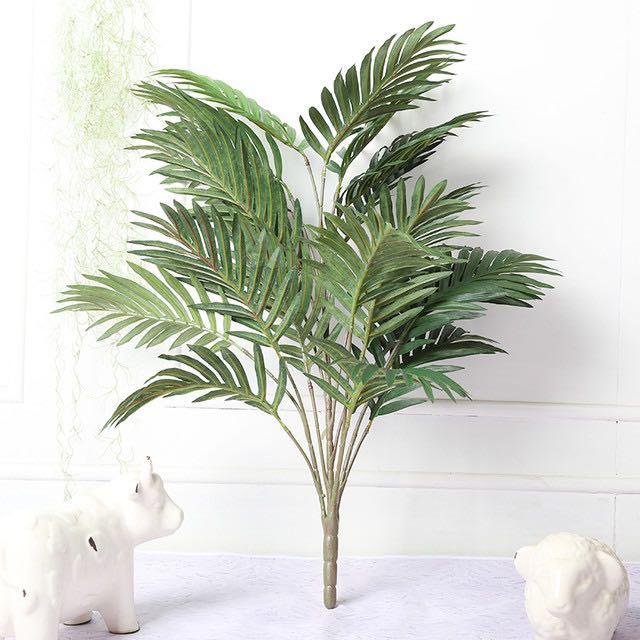 Green Artificial Palm Leaves Plastic Tropical Tree Fake Indoor Outdoor Garden Home Outdoor Decorations