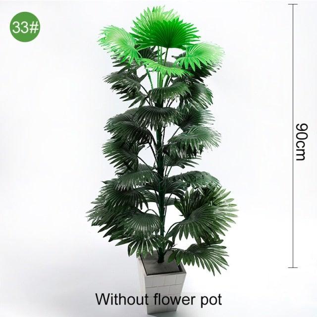 Green Artificial Palm Leaves Plastic Tropical Tree Fake Indoor Outdoor Garden Home Outdoor Decorations
