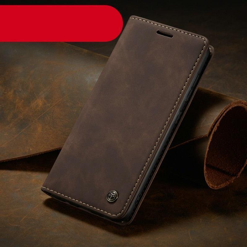 Leather Case For iPhone 14 13 11 12 Mini Pro XS XR Max Luxury Magnetic Flip Phone Case For iPhone Business Classic Wallet Cover Leather Magnetic Flip Back Stand Case/Cover