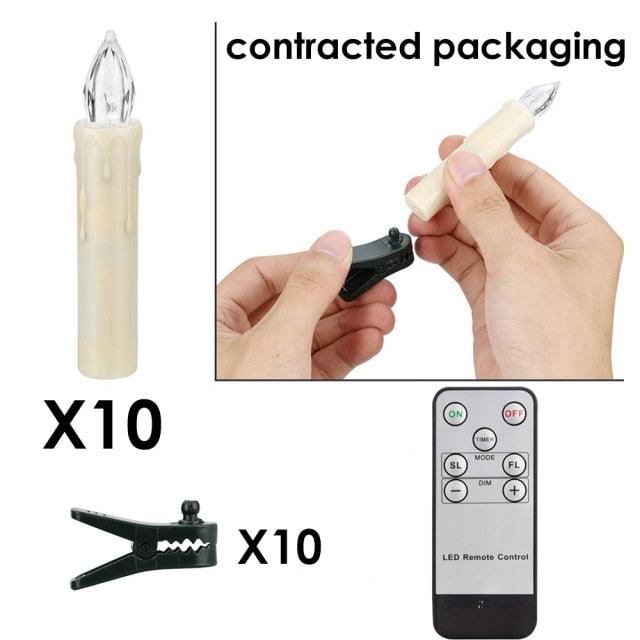 LED Candles Light Flameless Remote Control For Home Dinner Party Christmas Tree Candle LED Flameless Taper Candles Flickering with Remote Timer Battery Operated Waterproof Christmas Tree Candles Warm White Window Candles Decoration Lamp Light New Years