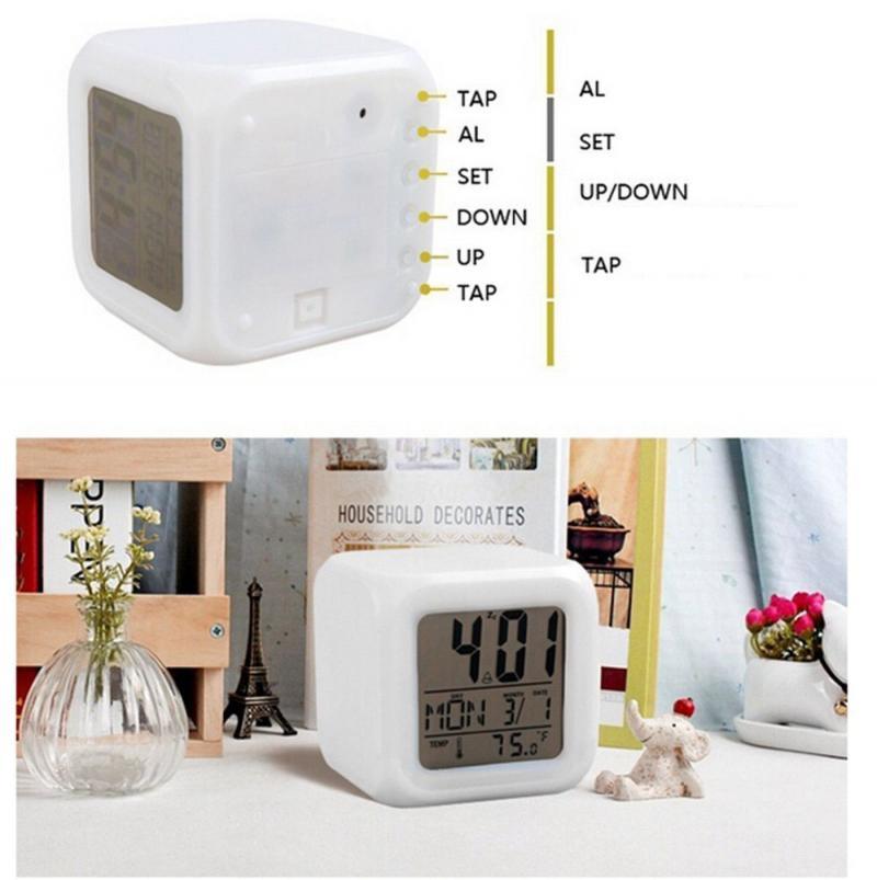LED Digital Smart Alarm Clock Electronic Desktop Clocks LCD Display Showing Time Alarm Date Bedside Alarm Clocks with Snooze for Bedroom Kitchen Office Battery Operated Watch Table Electronic Desktop Clocks USB Wake Up Clock Wake Up Time