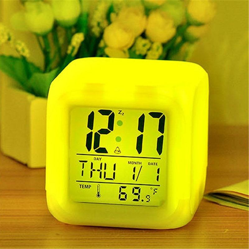 LED Digital Smart Alarm Clock Electronic Desktop Clocks LCD Display Showing Time Alarm Date Bedside Alarm Clocks with Snooze for Bedroom Kitchen Office Battery Operated Watch Table Electronic Desktop Clocks USB Wake Up Clock Wake Up Time
