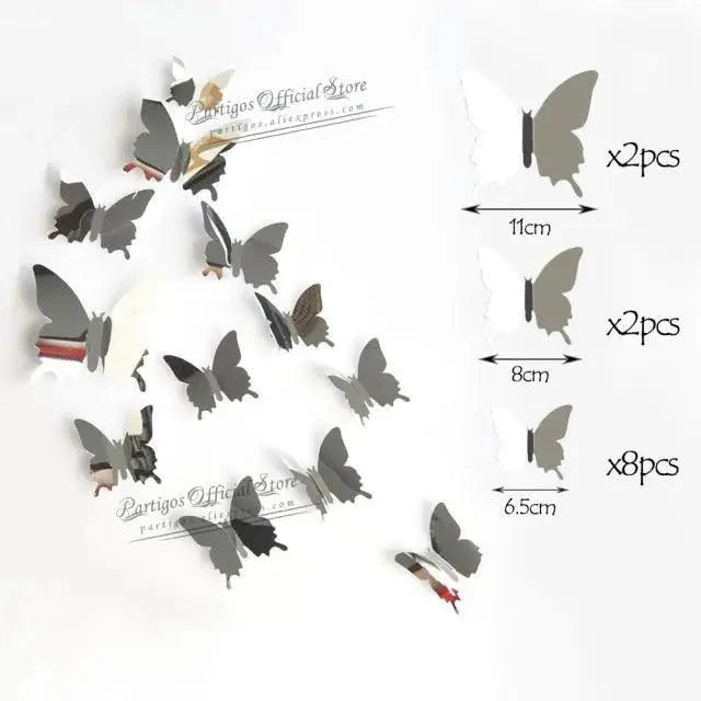 Luxury 3D Wall Stunning 12Pcs 4D Hollow Butterfly Wall Sticker Home Decoration Wall Stickers wedding Party Wedding Decors Butterfly Kids Room Decors