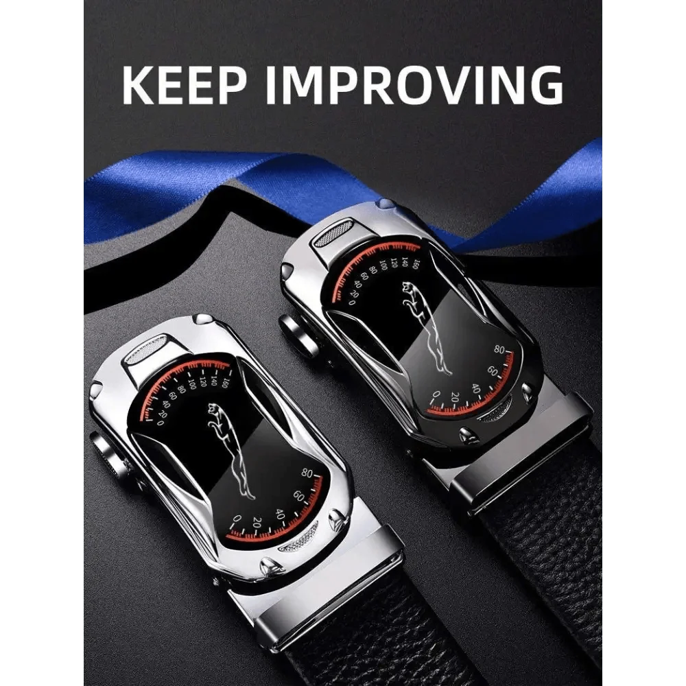 Luxury Automatic Black Genuine Leather Business Belt For Men New Fashion High Quality Black Belts