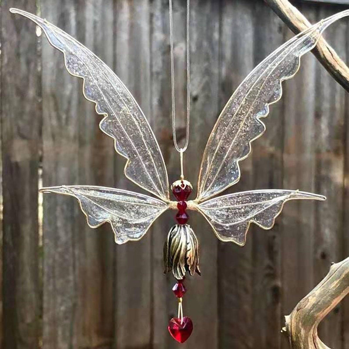 Memorial Butterfly Wind Chimes Angel Wings Flying Bird Wind Chimes Garden Art Wings Wind Chime Patio Hummingbird Wind Chime Garden Hanging Decoration Outdoor Large Chimes For Patio Porch Yard Black