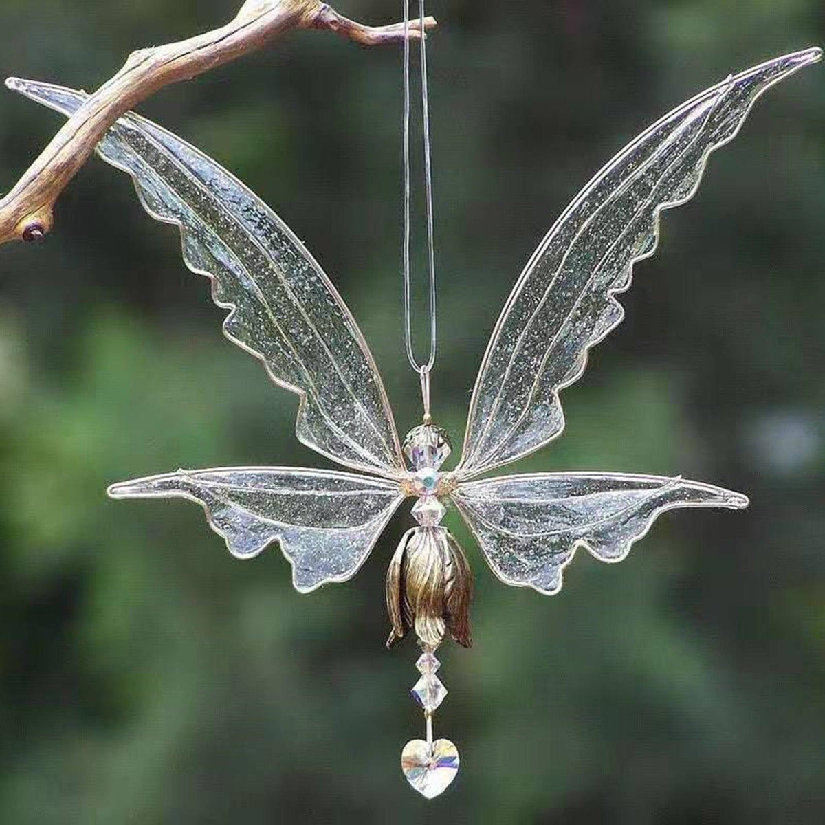 Memorial Butterfly Wind Chimes Angel Wings Flying Bird Wind Chimes Garden Art Wings Wind Chime Patio Hummingbird Wind Chime Garden Hanging Decoration Outdoor Large Chimes For Patio Porch Yard Black