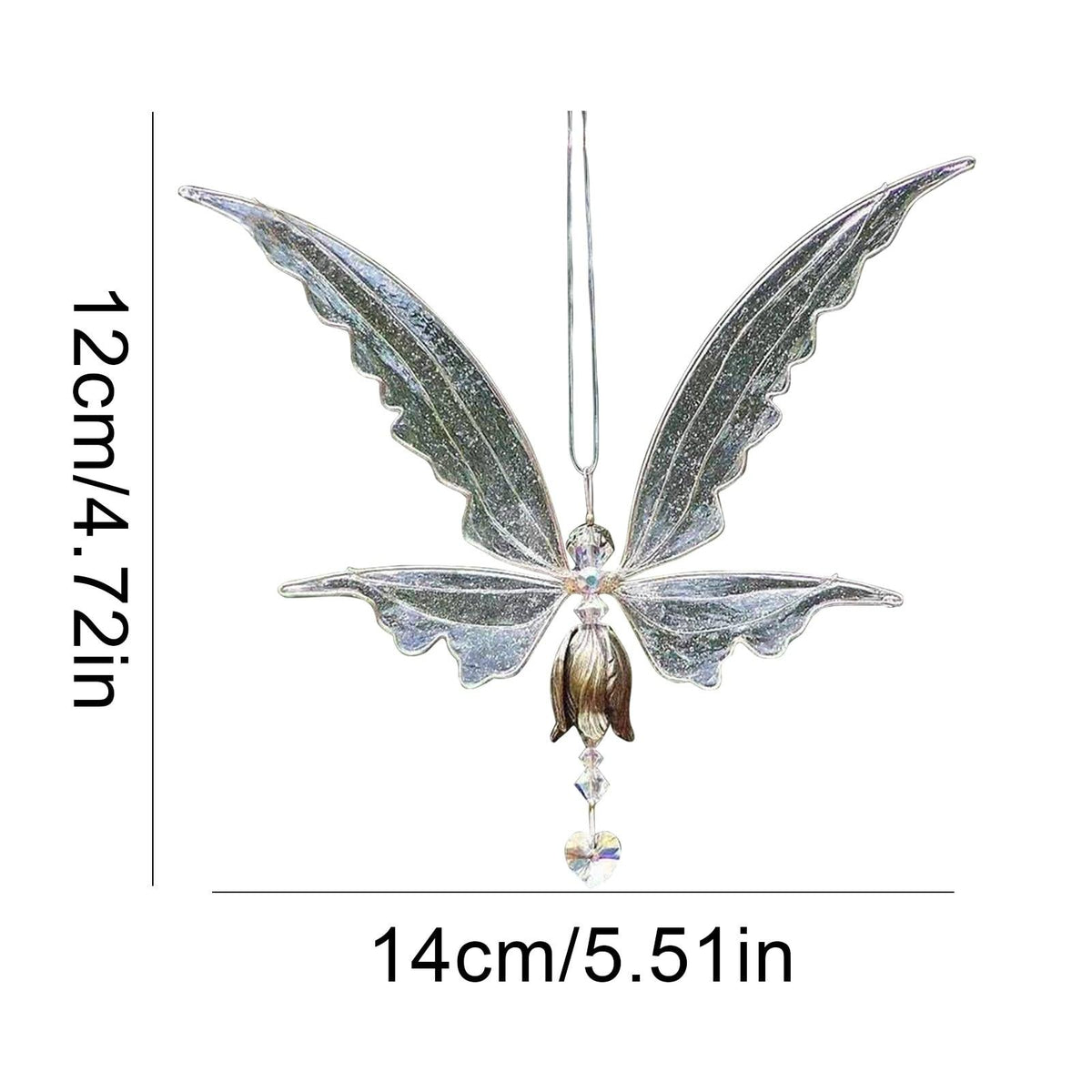 Memorial Butterfly Wind Chimes Angel Wings Flying Bird Wind Chimes Garden Art Wings Wind Chime Patio Hummingbird Wind Chime Garden Hanging Decoration Outdoor Large Chimes For Patio Porch Yard Black