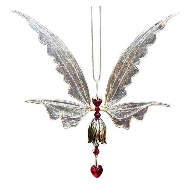 Memorial Butterfly Wind Chimes Angel Wings Flying Bird Wind Chimes Garden Art Wings Wind Chime Patio Hummingbird Wind Chime Garden Hanging Decoration Outdoor Large Chimes For Patio Porch Yard Black
