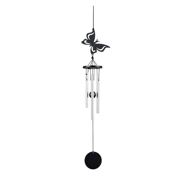 Memorial Butterfly Wind Chimes Angel Wings Flying Bird Wind Chimes Garden Art Wings Wind Chime Patio Hummingbird Wind Chime Garden Hanging Decoration Outdoor Large Chimes For Patio Porch Yard Black