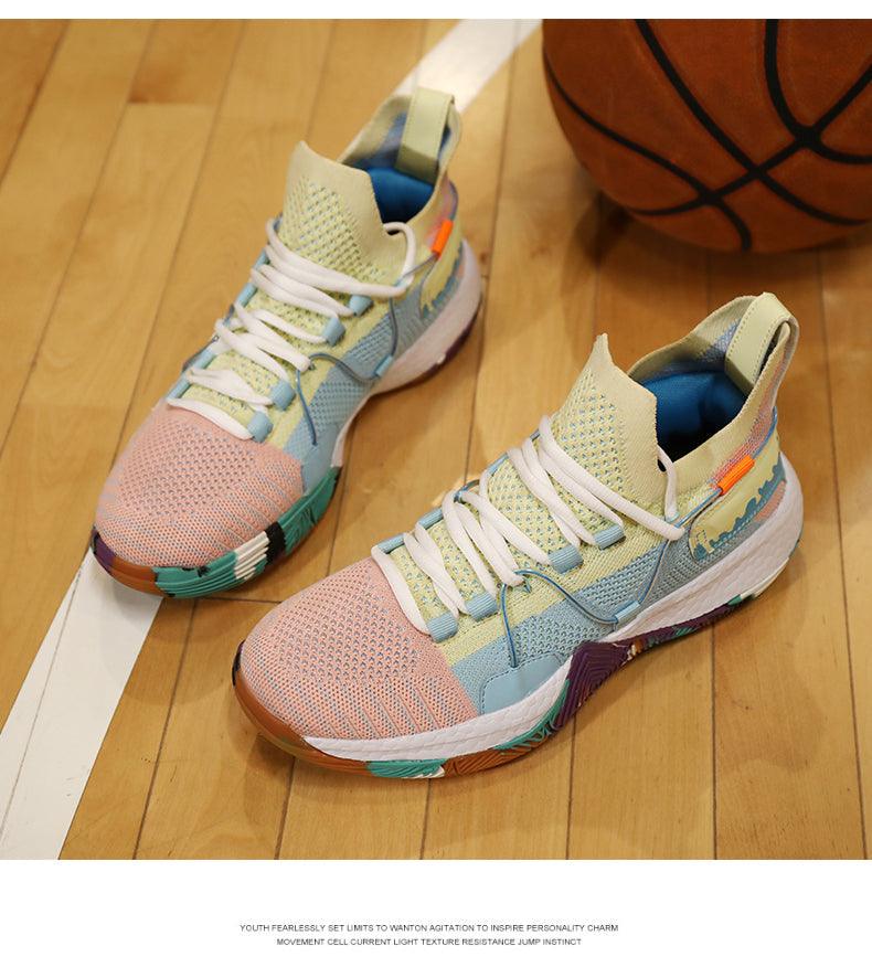 Men Breathable Basketball Shoes Shockproof High Top Sneakers Cushioning Sport Shoes Outdoor Training Ankle Boots Lightning Professional Anti Slip Sports Shoes For Running Walking Sport