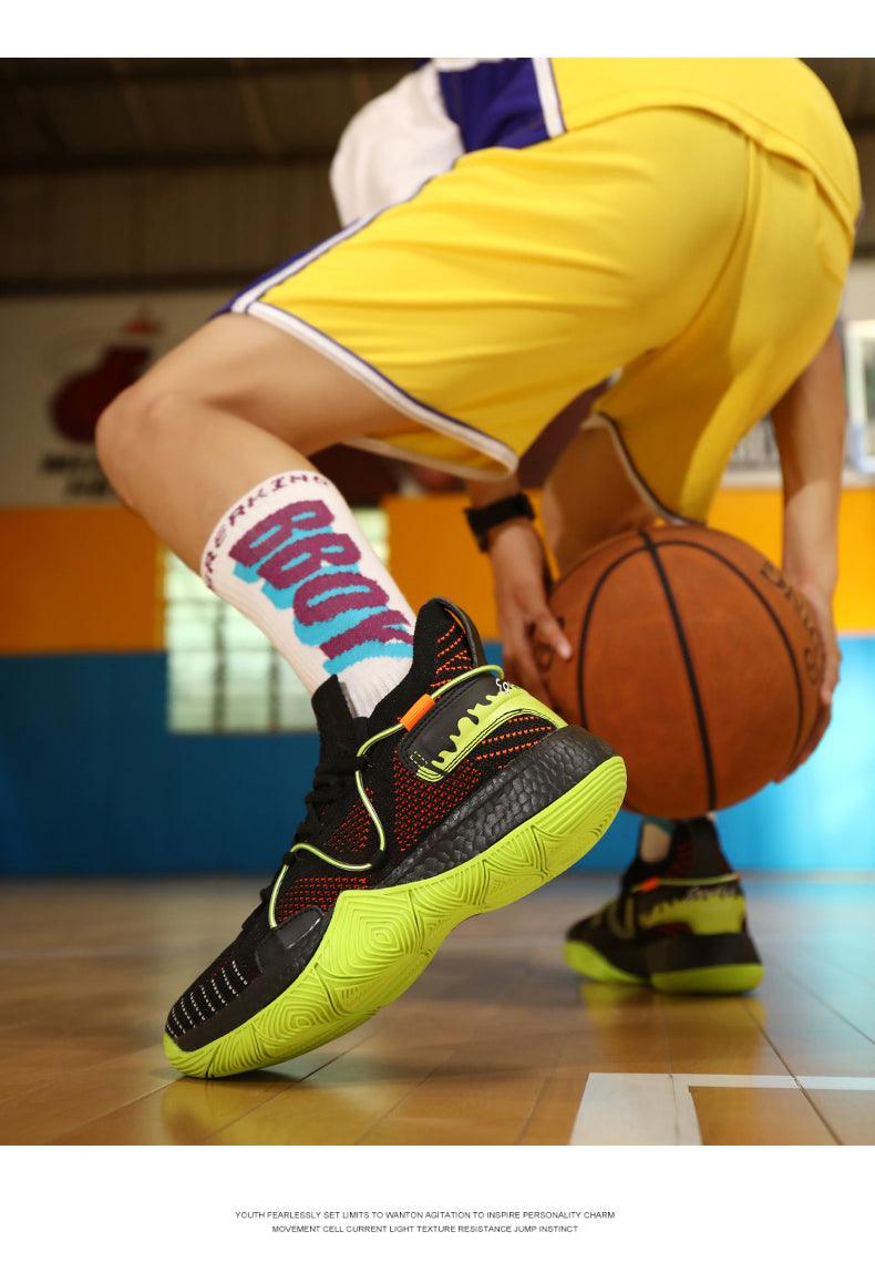 Men Breathable Basketball Shoes Shockproof High Top Sneakers Cushioning Sport Shoes Outdoor Training Ankle Boots Lightning Professional Anti Slip Sports Shoes For Running Walking Sport
