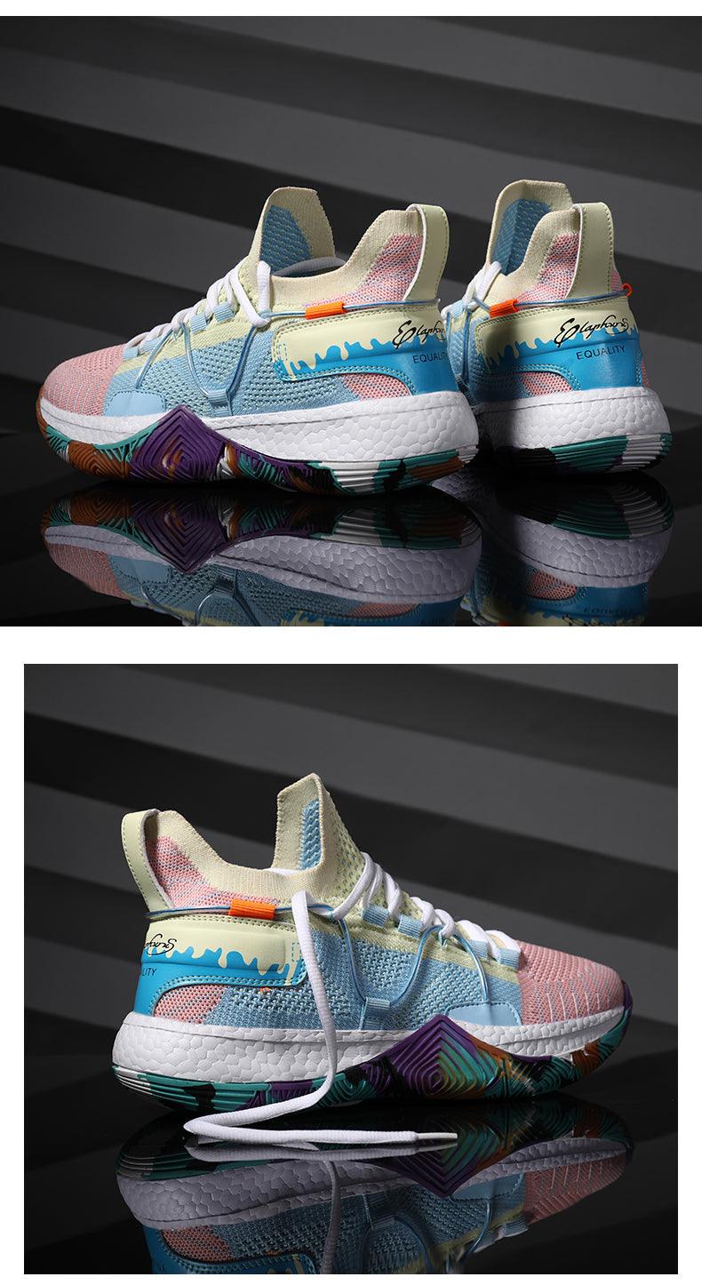 Men Breathable Basketball Shoes Shockproof High Top Sneakers Cushioning Sport Shoes Outdoor Training Ankle Boots Lightning Professional Anti Slip Sports Shoes For Running Walking Sport