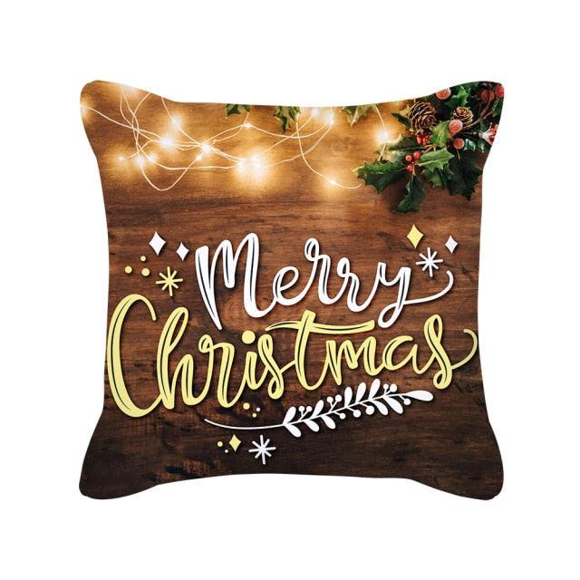 Merry Christmas Cushion Covers Snowman Christmas Santa Pillow Covers Santa Claus Pillow Covers Christmas Tree Santa Deer Printed Pillow Cover Home Decor Pillowcase For Couch 45X45CM
