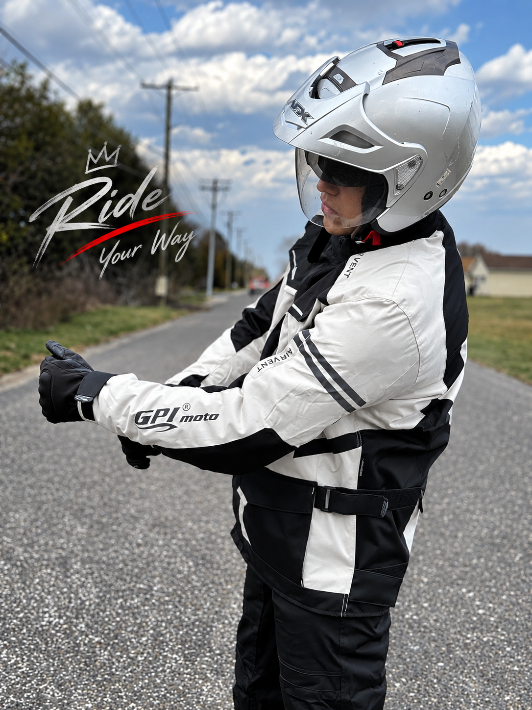 Men’s All-Season 7 Pockets Waterproof High Premium Quality Motorcycle Jacket – Beach/Black