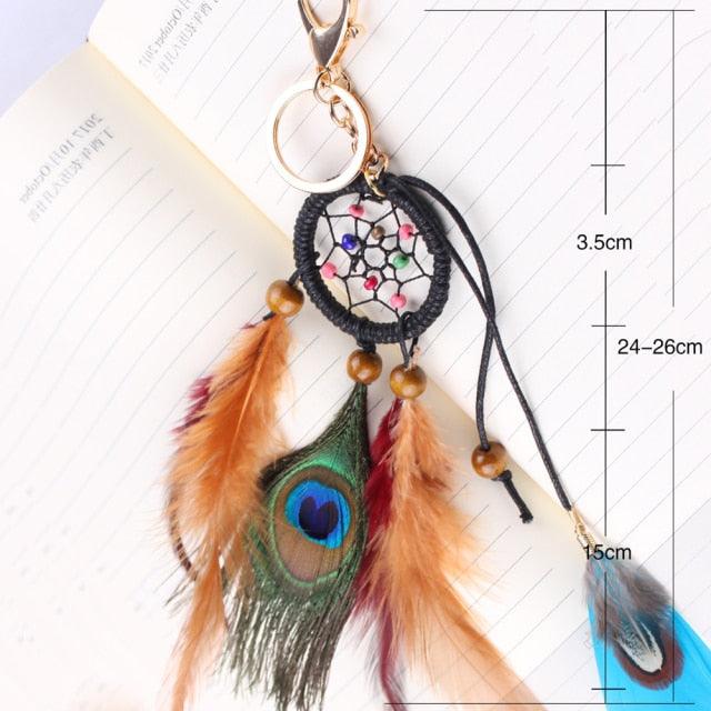 Modern Dream Catcher Wolf Totem Car Hanging Ornaments Pendant Wolf Decor Traditional Feather Wind Chimes Handmade For Bedroom Wall Hanging Home Decorations Crafts