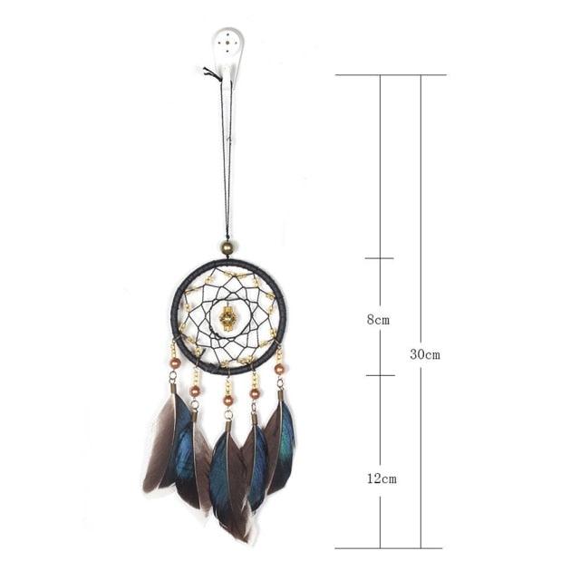 Modern Dream Catcher Wolf Totem Car Hanging Ornaments Pendant Wolf Decor Traditional Feather Wind Chimes Handmade For Bedroom Wall Hanging Home Decorations Crafts