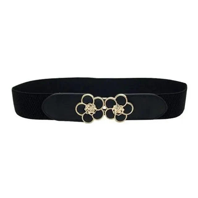 Modern Wide Fabric Strap Silver Metal Buckle Belts For Women Trendy Fashion Stretchable Classic Belts