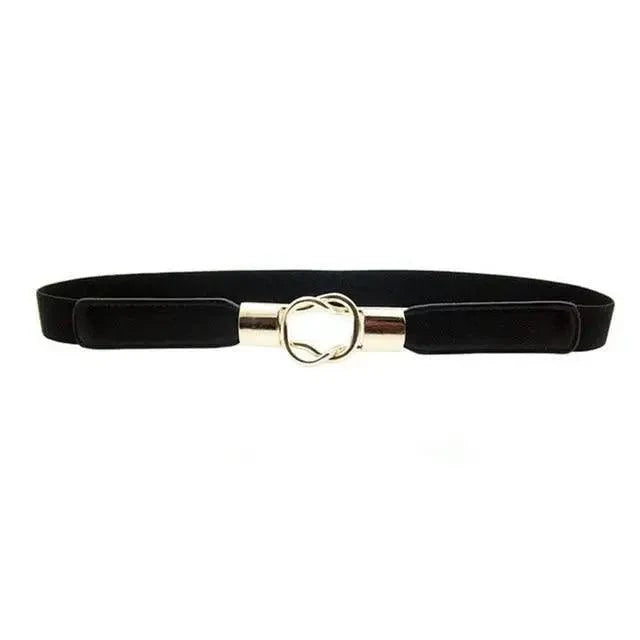 Modern Wide Fabric Strap Silver Metal Buckle Belts For Women Trendy Fashion Stretchable Classic Belts