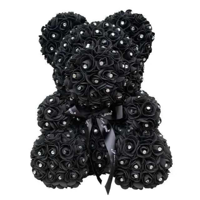 New Charming Diamond Rose Bears 40cm Artificial Flower Teddy Bears For Valentins's Day Mother's Day Birthday Gifts