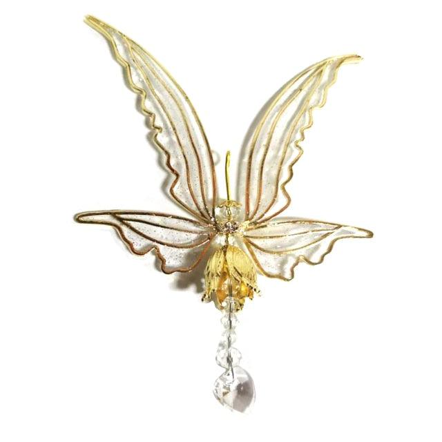 New Crystal Guardian Angel Wing Sun-catcher Car Charm For Rear View Mirror Clear Window Rainbow Maker Collection With Crystal Wind Chimes For Home Garden Hanging Decoration Photography Prop