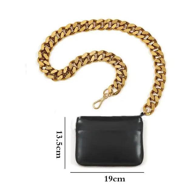 New Sparkling Thick Metal Chain Shoulder Bag Bike Wallet, Mini Bag, Coin Purse. Fashionable Women Pack Leather Crossbody Bags