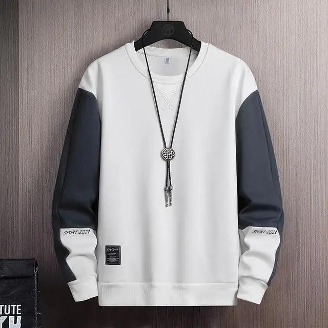 New Spring Man Sweatshirt Casual Hip Hop Streetwear Loose Hoodies Men's Patchwork Pullover Tops Male Men Sweatshirt Streetwear Loose Hoodies Solid Patchwork Pullover Tops