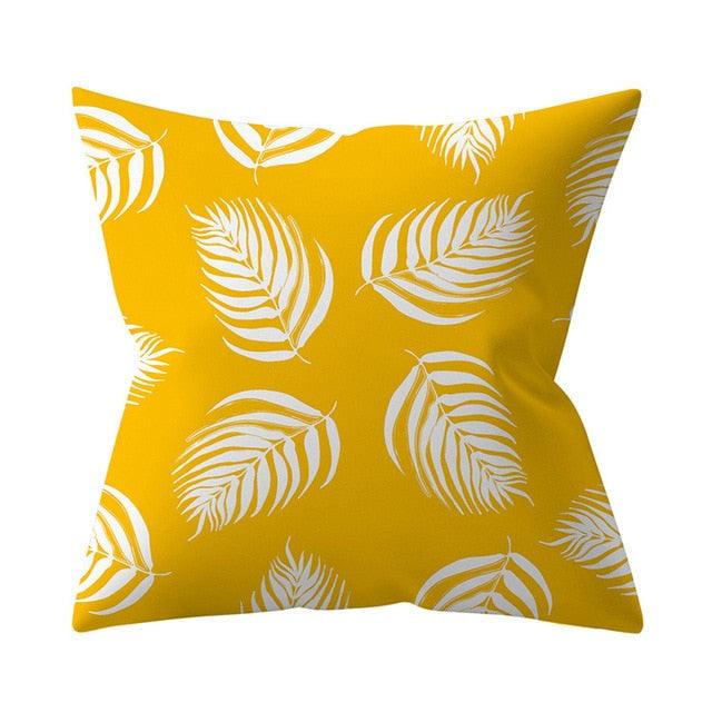 New Yellow Cushion Cases Modern Fashion Abstract Art Decorative Modern Pillow Covers Beautiful Pattern Square Pillow Case Sofa Car Couch Decorative Cover For Pillows 45x45CM