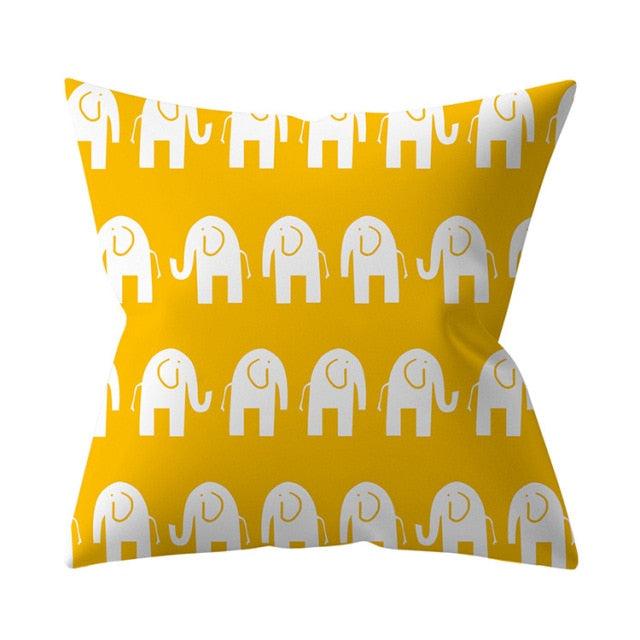 New Yellow Cushion Cases Modern Fashion Abstract Art Decorative Modern Pillow Covers Beautiful Pattern Square Pillow Case Sofa Car Couch Decorative Cover For Pillows 45x45CM