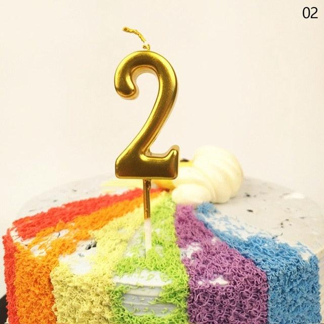 Party Decoration Golden Candles Number Home Cake Birthday Wedding Supplies Birthday Number Candles Cake Numeral Candles Number 0-9 Cake Topper Decoration for Birthday Wedding Reunion Theme Party