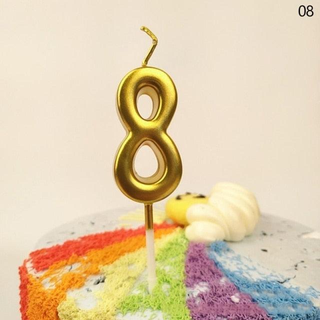 Party Decoration Golden Candles Number Home Cake Birthday Wedding Supplies Birthday Number Candles Cake Numeral Candles Number 0-9 Cake Topper Decoration for Birthday Wedding Reunion Theme Party