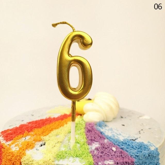 Party Decoration Golden Candles Number Home Cake Birthday Wedding Supplies Birthday Number Candles Cake Numeral Candles Number 0-9 Cake Topper Decoration for Birthday Wedding Reunion Theme Party