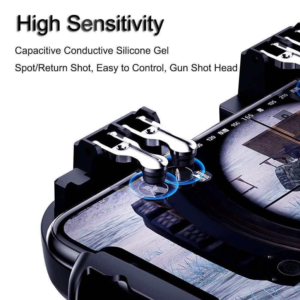 Perfect 6 Finger All-in-One Mobile Game Triggers Controller For Smartphones Mobile Along With Cooling Fan
