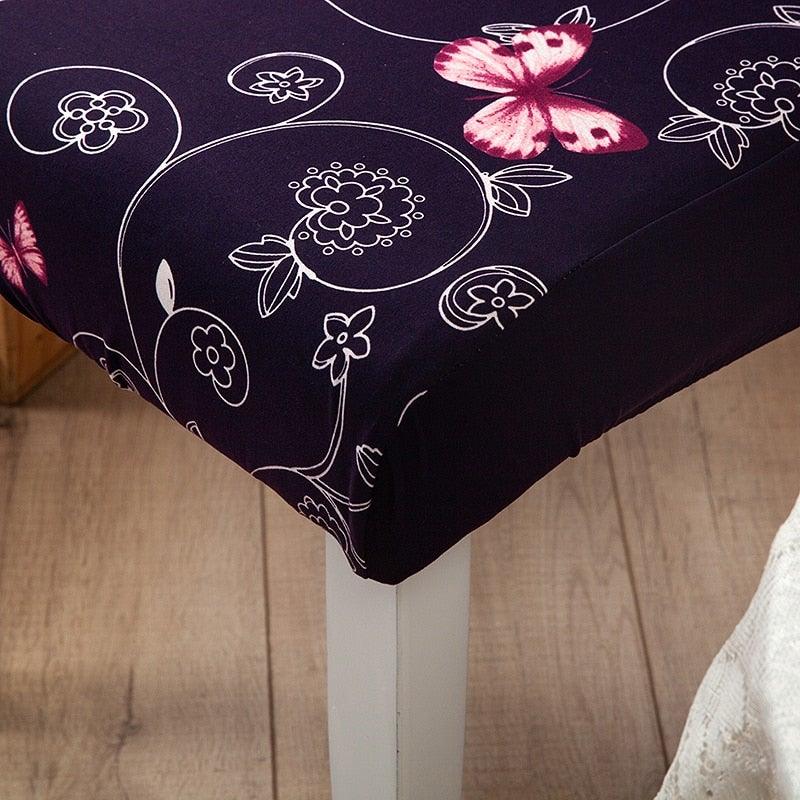 Pink Butterfly Print Elastic Chair Cover for Home Decoration Elastic Slipcovers Chair Seat Covers For Dining Room Chair Slipcovers for Dining Room Chair seat Covers Chair Protectors for Party Pet Protection Universal Fit Soft Polyester