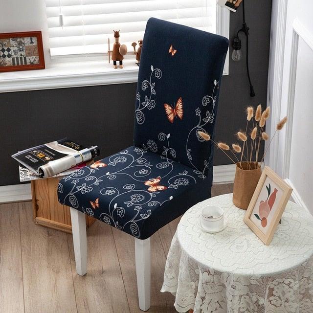 Pink Butterfly Print Elastic Chair Cover for Home Decoration Elastic Slipcovers Chair Seat Covers For Dining Room Chair Slipcovers for Dining Room Chair seat Covers Chair Protectors for Party Pet Protection Universal Fit Soft Polyester