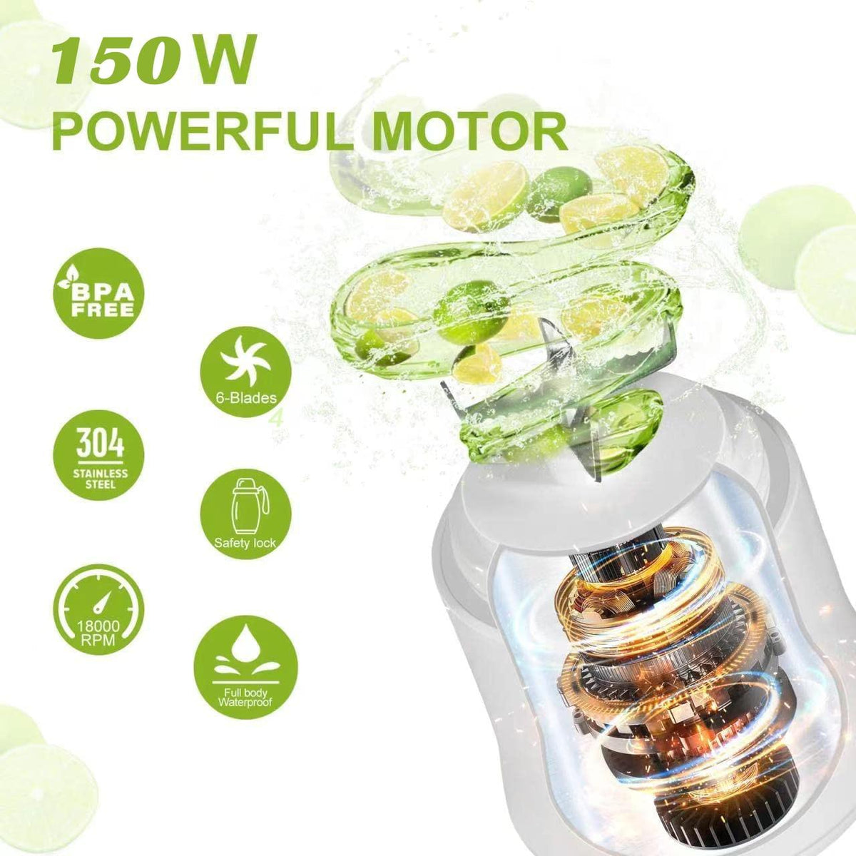 Portable Blender 600ml Electric Juicer Fruit Mixers 4000mah Usb Rechargeable Smoothie Mini Blender Personal Juicer Colorful Cup Personal Size Blender Mini Fruit Mixer Milkshake Smoothie Maker With Usb Rechargeable Juicer