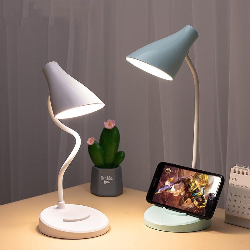 Portable USB Rechargeable LED Folding Desk Lamp Eye Protection Touch Dimming Working Reading Table Lamp For Book Bed Office Decorative Table Lamp Cute Study Lamps for Bedroom Décor