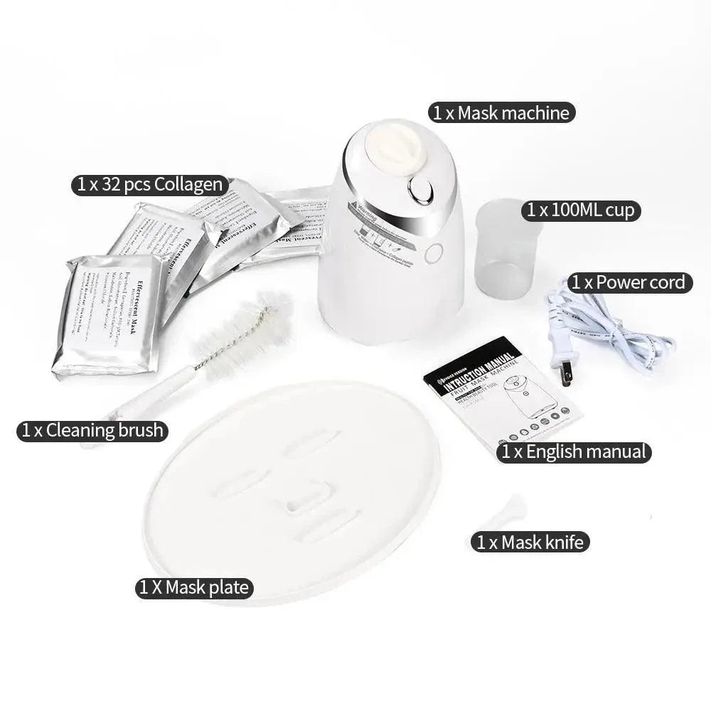 Premium Intelligent Facial Mask Maker for Collagen Fruit Vegetable Automatic Face Cream Making Facial Cream Maker Machine, Professional Facial Mask Machine Collagen Fruit Vegetable Automatic Facial Care Masks Maker Machine with Human Voice Reminder