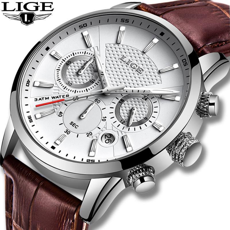 Men's Waterproof Watch With Chronometers Day View Sport Analog Watches Excellent Look Perfect Gift For Him