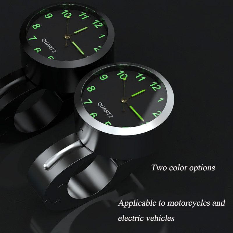 7/8" Universal Motorcycle Handlebar Watch Bike Hand Grip Bar Mount Dial Clock Motorcycle Handlebar Watch Mount Clock Glow Mount Clock Dial Watch Fit Waterproof For Scooter Bicycle Motor ATV
