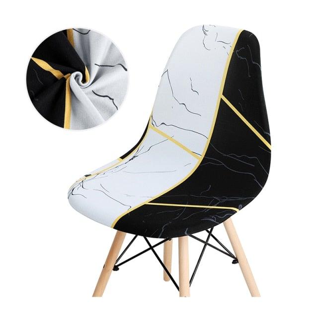 Avangarde Style Printed Seat Cover For Shell Chair Armless Shell Chair Cover Banquet Home Slipcover Elastic Removable Stretch High Back For Sofa Armchairs