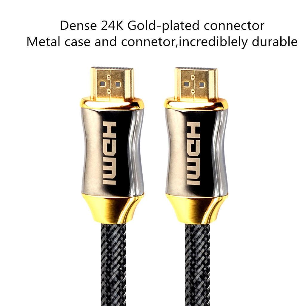 4K Display Port To HDMI Cable Adapter HDMI To HDMI Cable High Speed 2.0 Golden Plated Connection Cable Cord Compatible For UHD FHD