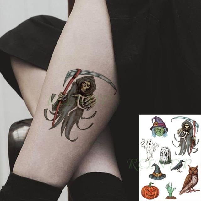57 Sheets Temporary Tattoo Stickers Set Waterproof Temporary Tattoo Waist Arm Modern Stylish Big Black Tattoos For Womens Mens
