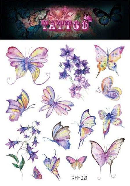 1 Pc Butterfly 3D Temporary Tattoo 52 Style Waterproof Butterfly Tattoos Stickers Temporary Colorful Design For Womens